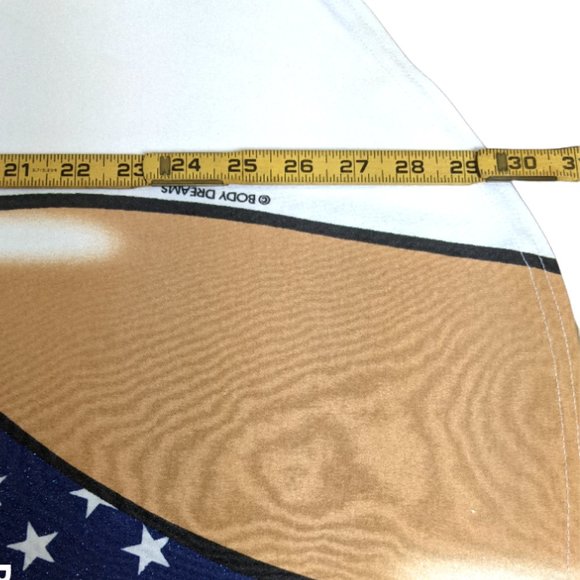 Vintage/Retro Body Dreams Bikini Body White T-Shirt Patriotic Flag Funny - Large - Picture 12 of 13